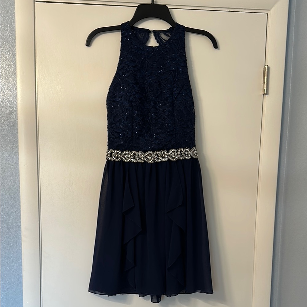 Elegant Navy Blue Formal Dress
